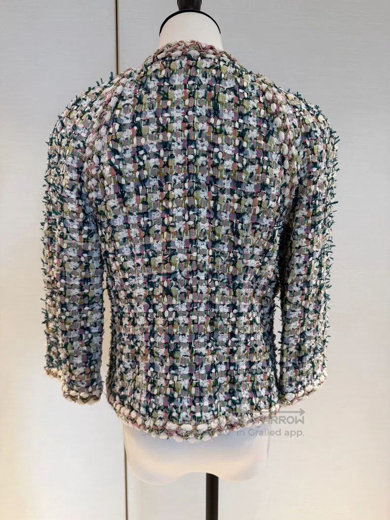 Chanel Chanel 18c Greek pink green tweed coat Size XS / US 0-2 / IT 36-38 - 2 Thumbnail