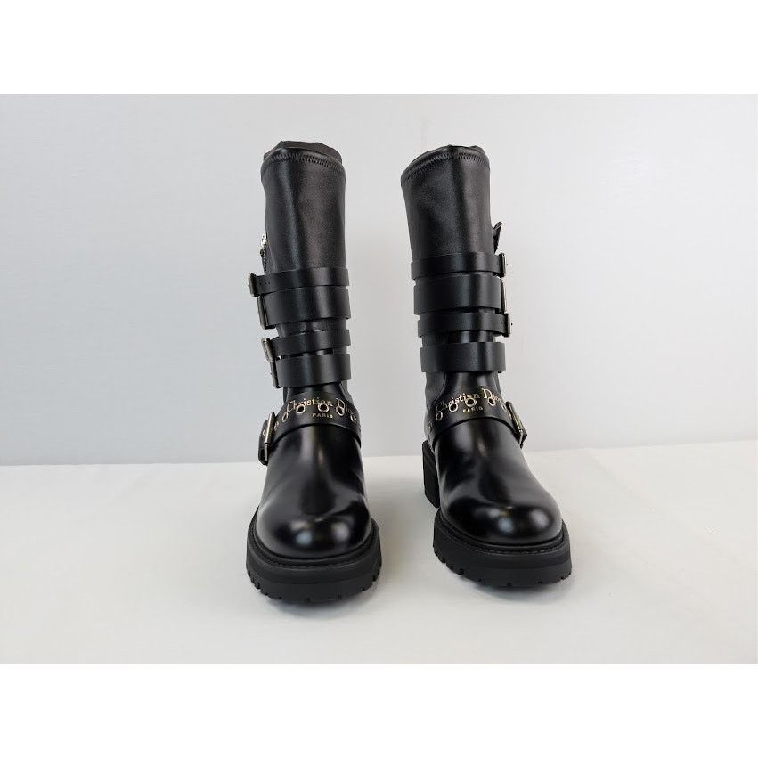 Dior o1rshd1 Christian Zip Detailed Buckled Boots in Black Size US 10 / IT 40 - 10 Thumbnail