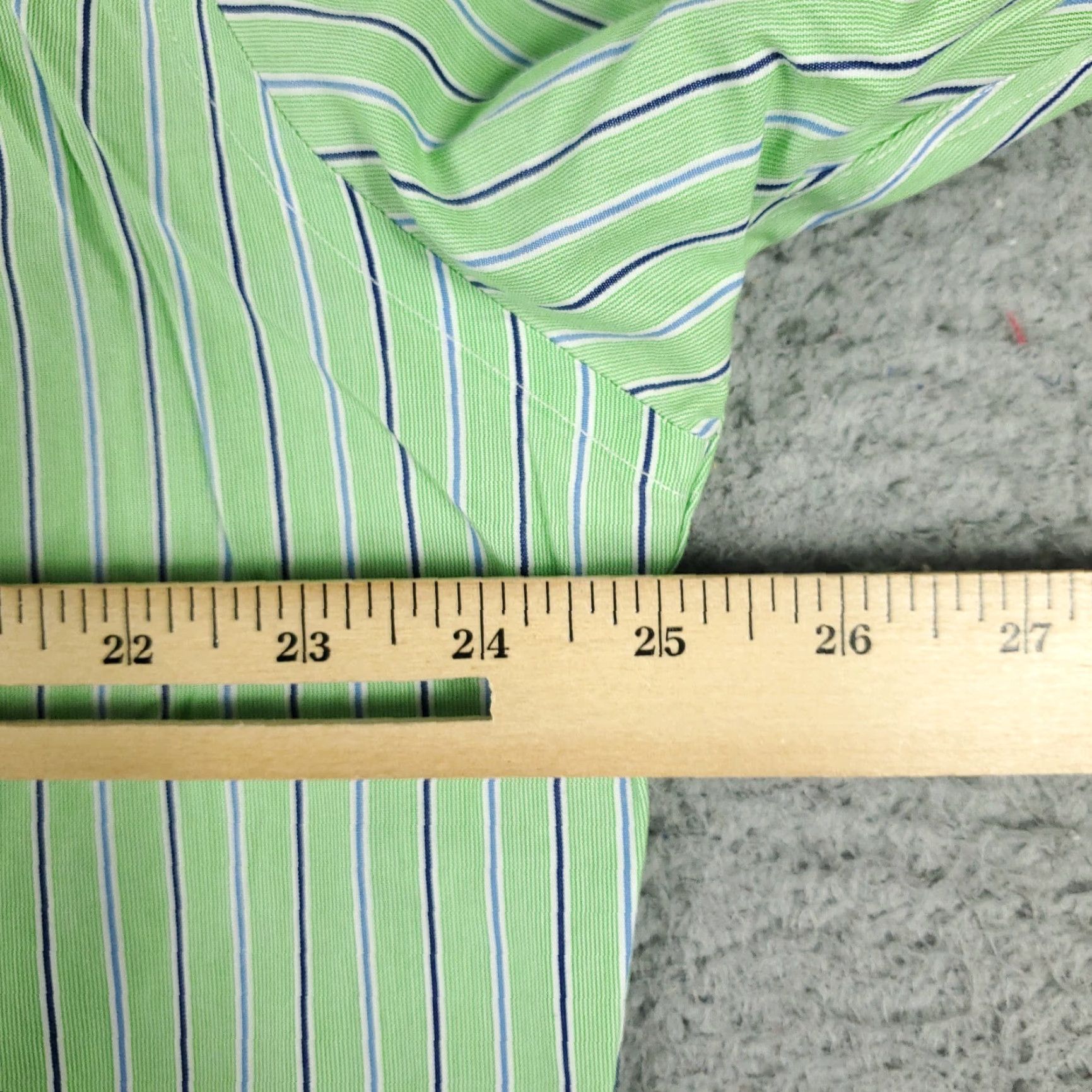 Ralph Lauren Ralph Lauren Dress Shirt Mens 16.5 Green Striped Long Sleeve Button Down Regular Fit Size 42R - 6 Thumbnail