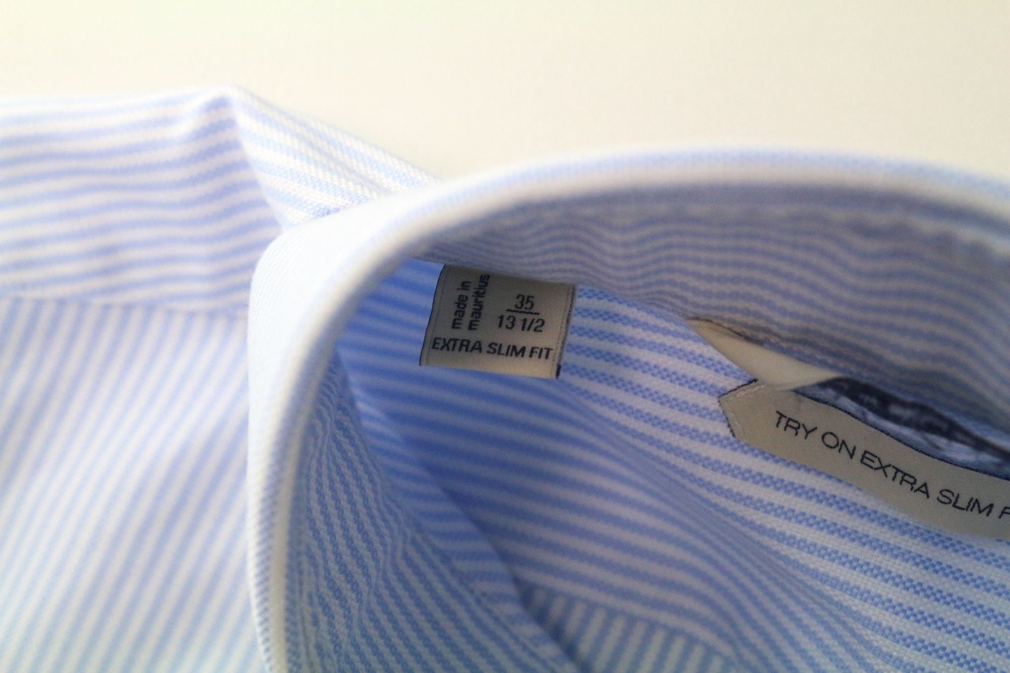 Suitsupply 35/13 1/2 Extra Slim Blue Striped Cotton Shirt 75982 Size 36R - 5 Thumbnail