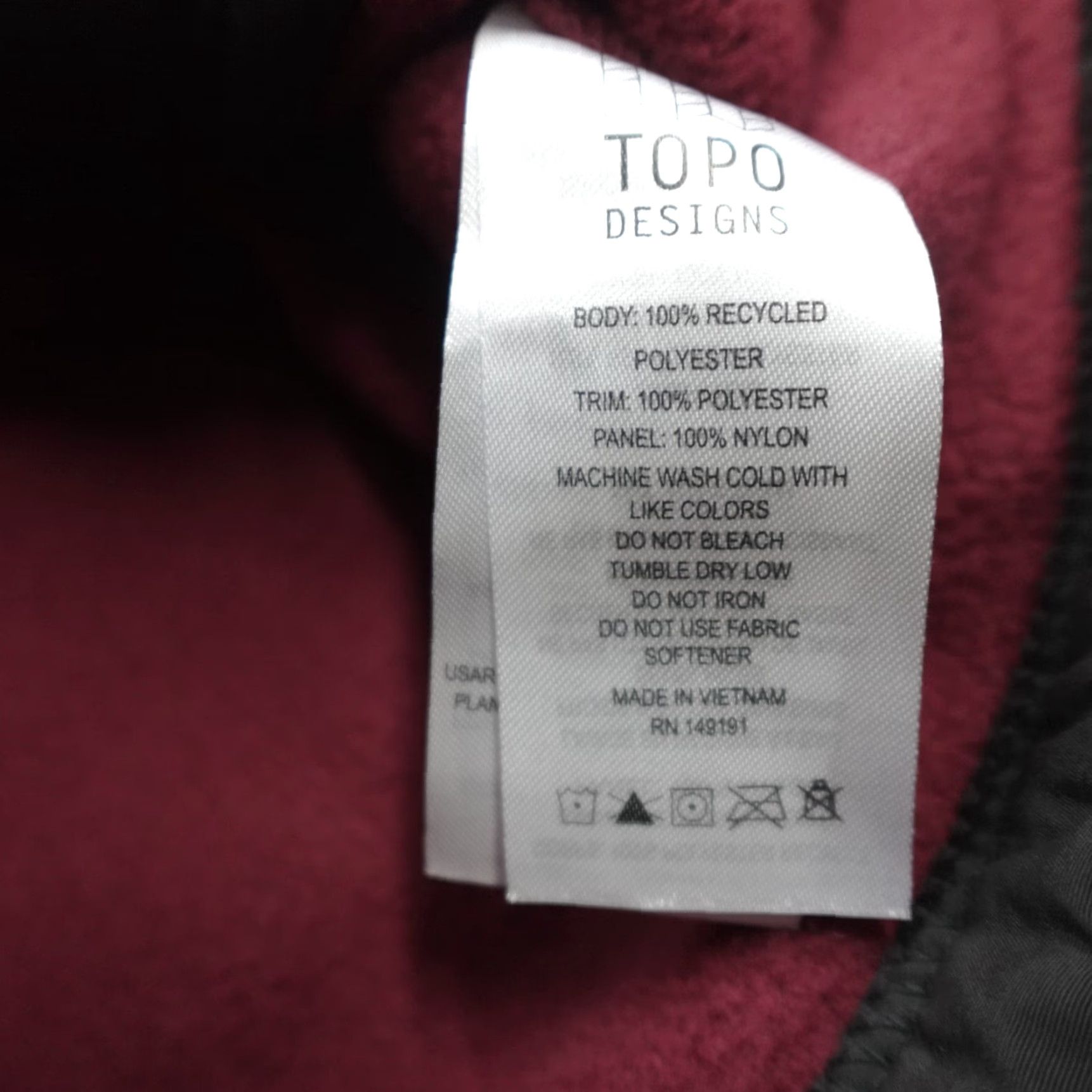 Topo Designs TOPO DESIGNS Subalpine Fleece Full Zip Jacket Burgundy Polartec Women's XS Jacket Ladies Regular Multicolor Zip Full Zip Casual Travel Logo Size XS / US 0-2 / IT 36-38 - 6 Thumbnail