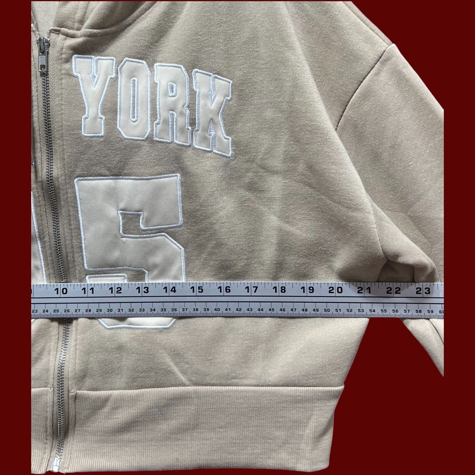 rue21 Rue 21 - Women's Long Sleeve Hooded Sweatshirt - Beige - Ext Size XL / US 12-14 / IT 48-50 - 3 Thumbnail