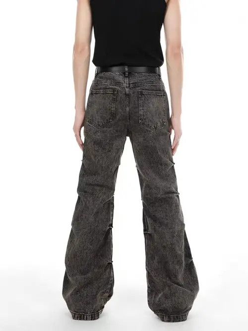 VIBE Vintage washed distressed micro-flared high-waisted jeans Size US 32 / EU 48 - 2 Thumbnail