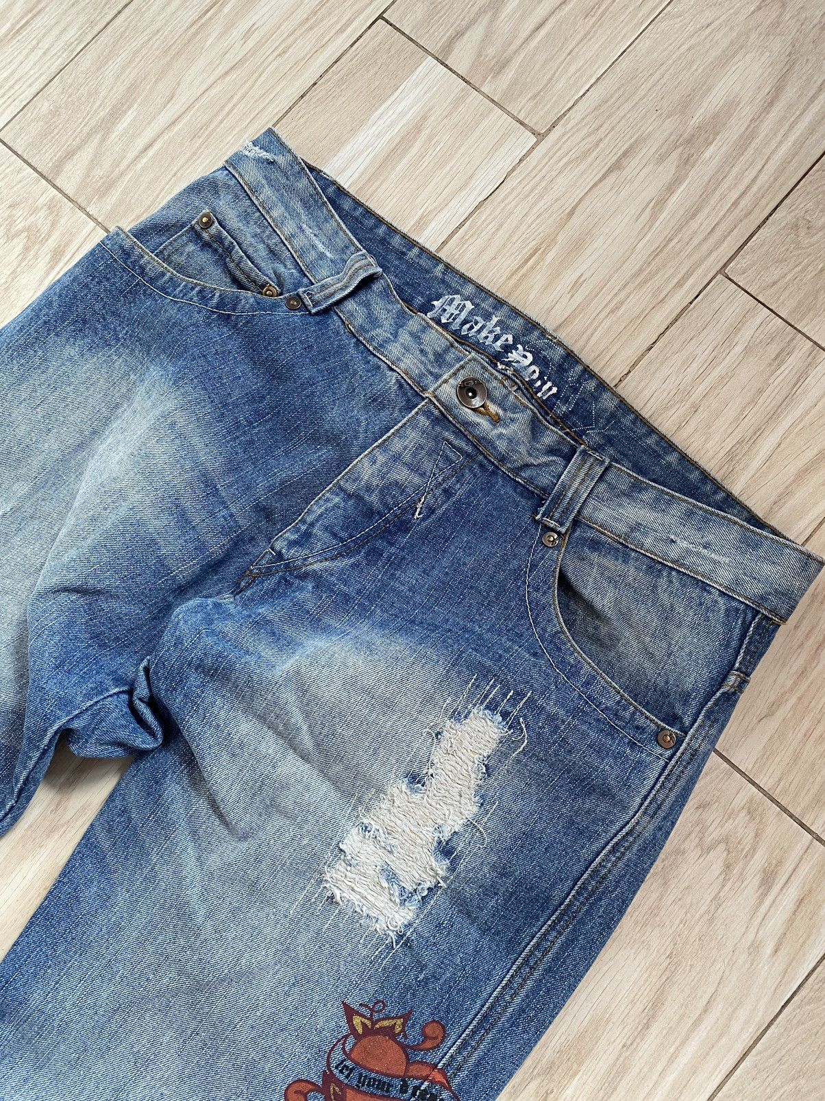 Japanese Brand Avant Garde Custom Wide Leg Jeans Size US 36 / EU 52 - 3 Thumbnail