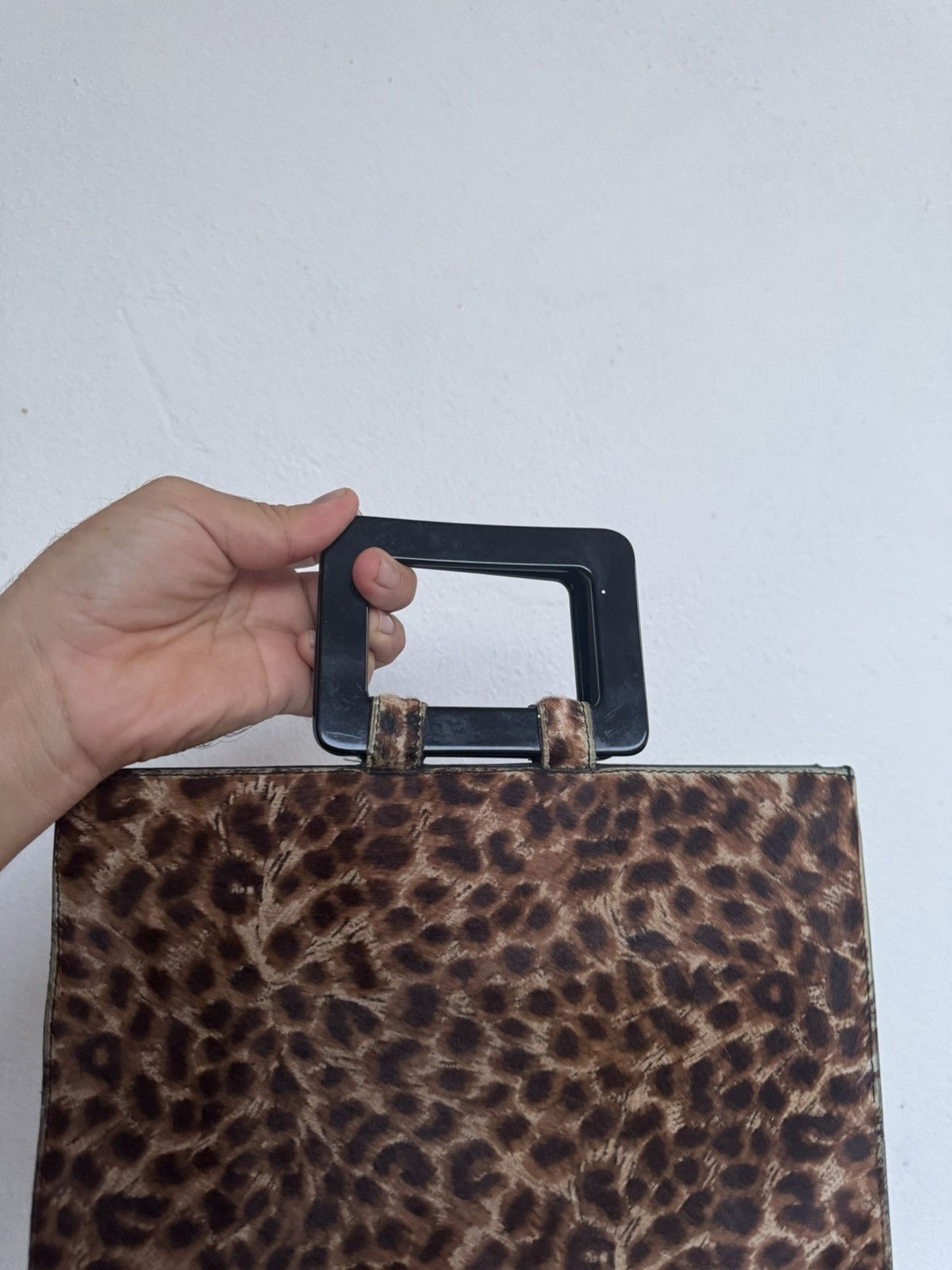 Yves Saint Laurent VINTAGE YVES SAINT LAURENT LEOPARD PRINT PONY HAIR TOTE BAG Size ONE SIZE - 4 Thumbnail