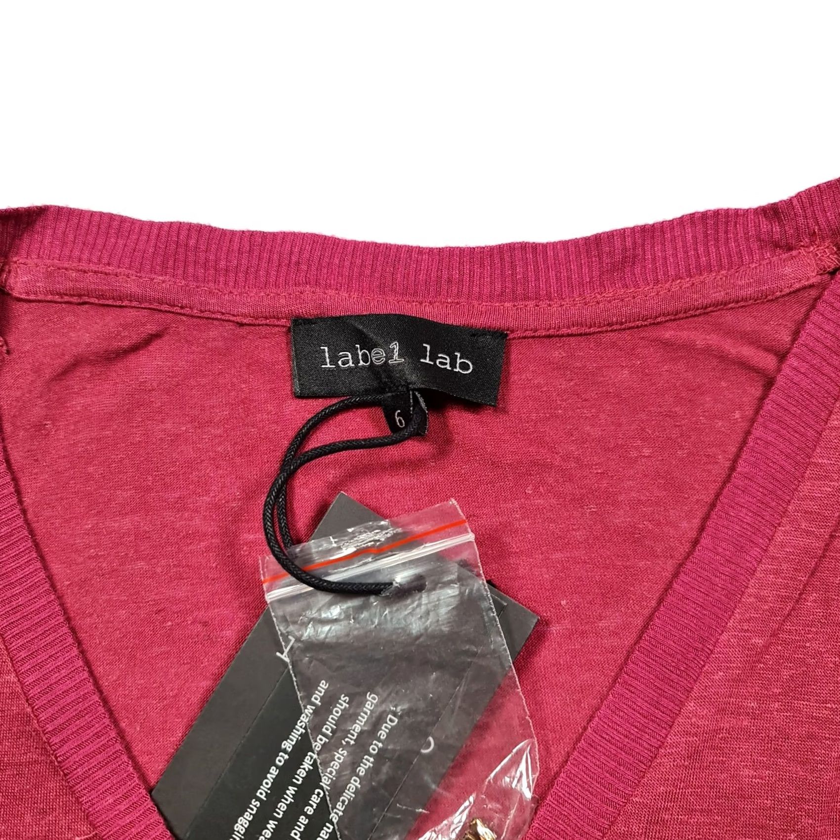 Vintage Label Lab Womens T Shirt Pink Long Sleeve V-Neck Marnie Top UK6 Size M / US 6-8 / IT 42-44 - 3 Thumbnail