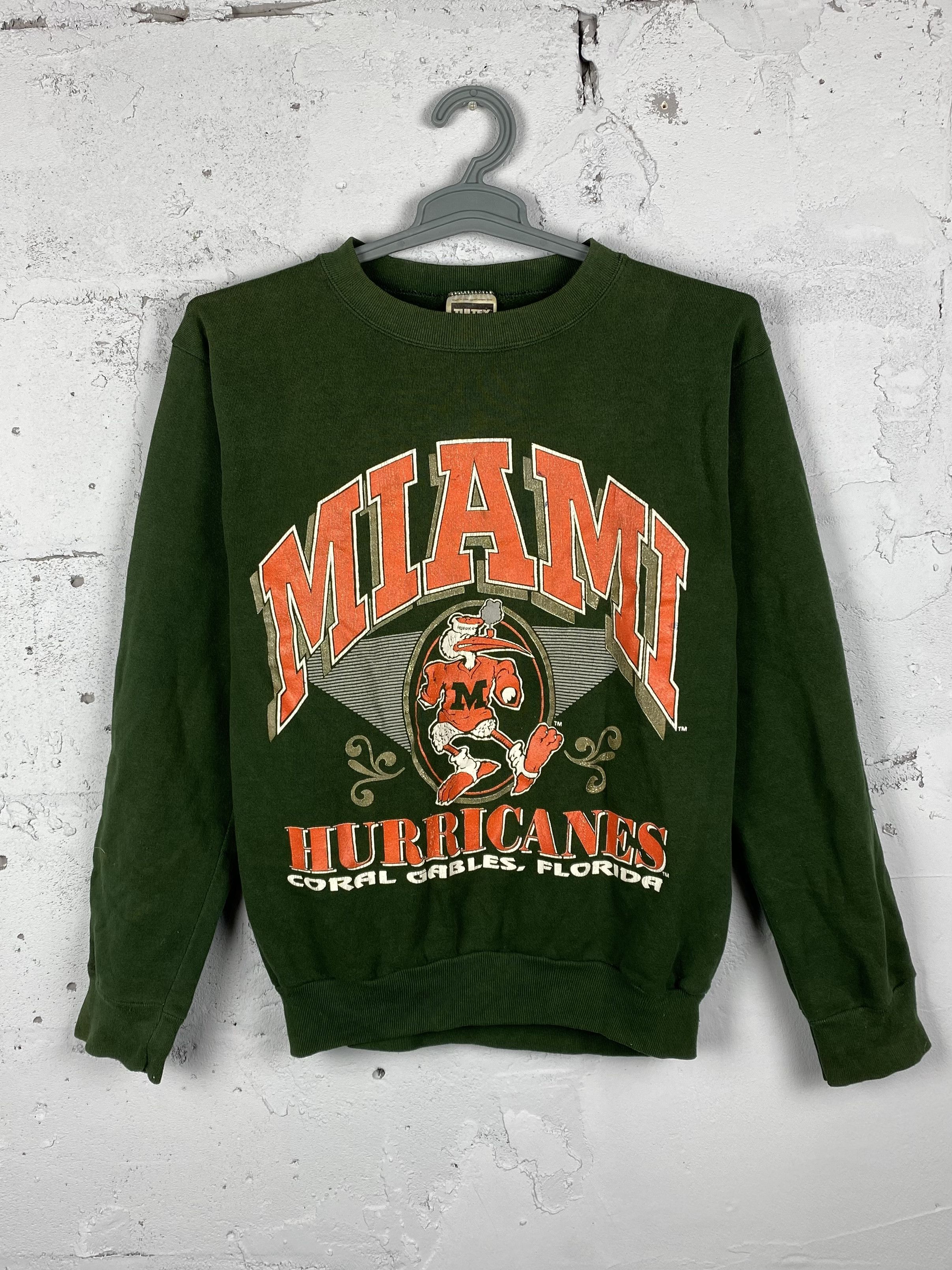 NHL × Vintage Vintage 90s Miami Hurricanes Essential College Sweatshirt Size US M / EU 48-50 / 2 - 1 Thumbnail