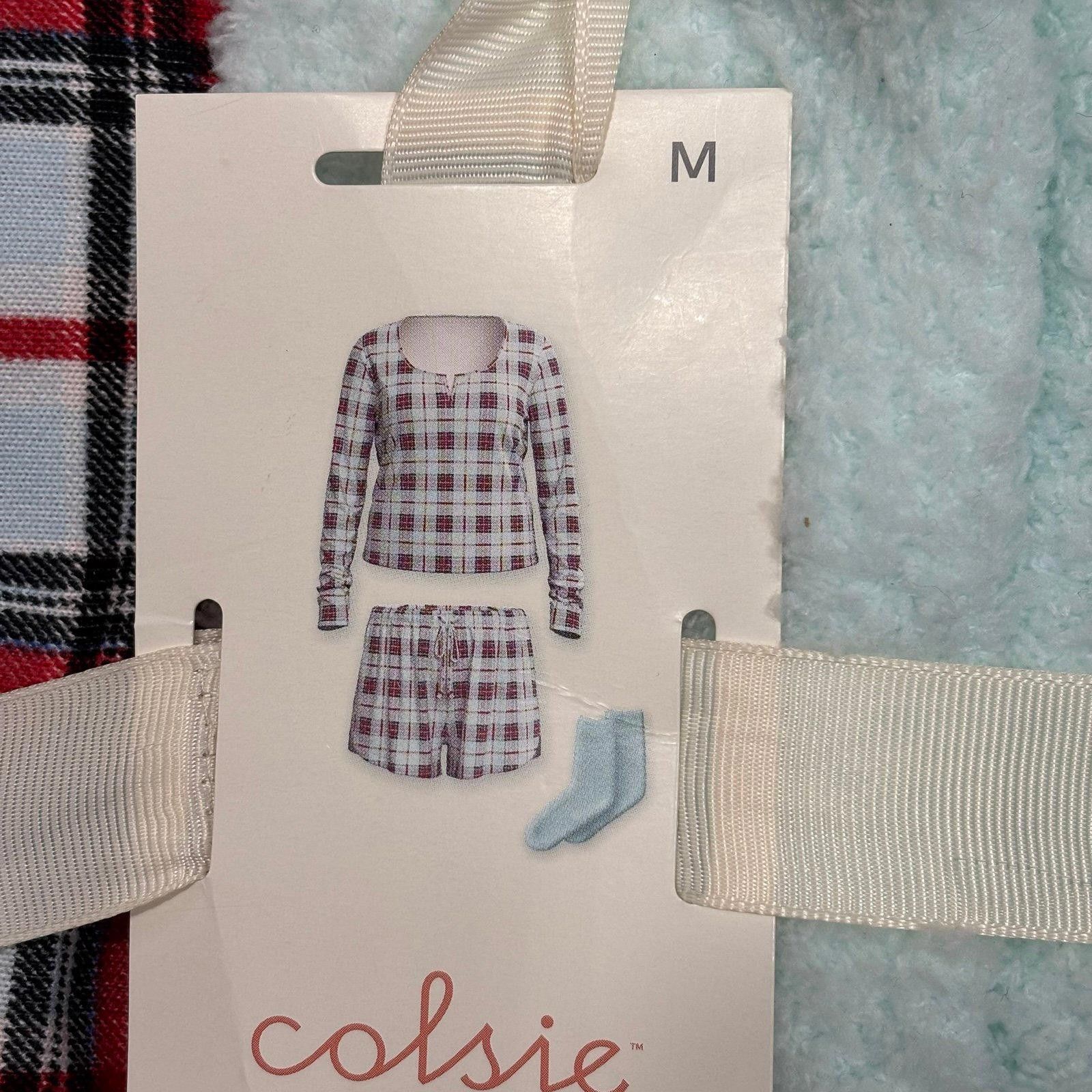 Other Colsie Pajama & Socks Set Plaid Medium NWT Size ONE SIZE - 2 Thumbnail