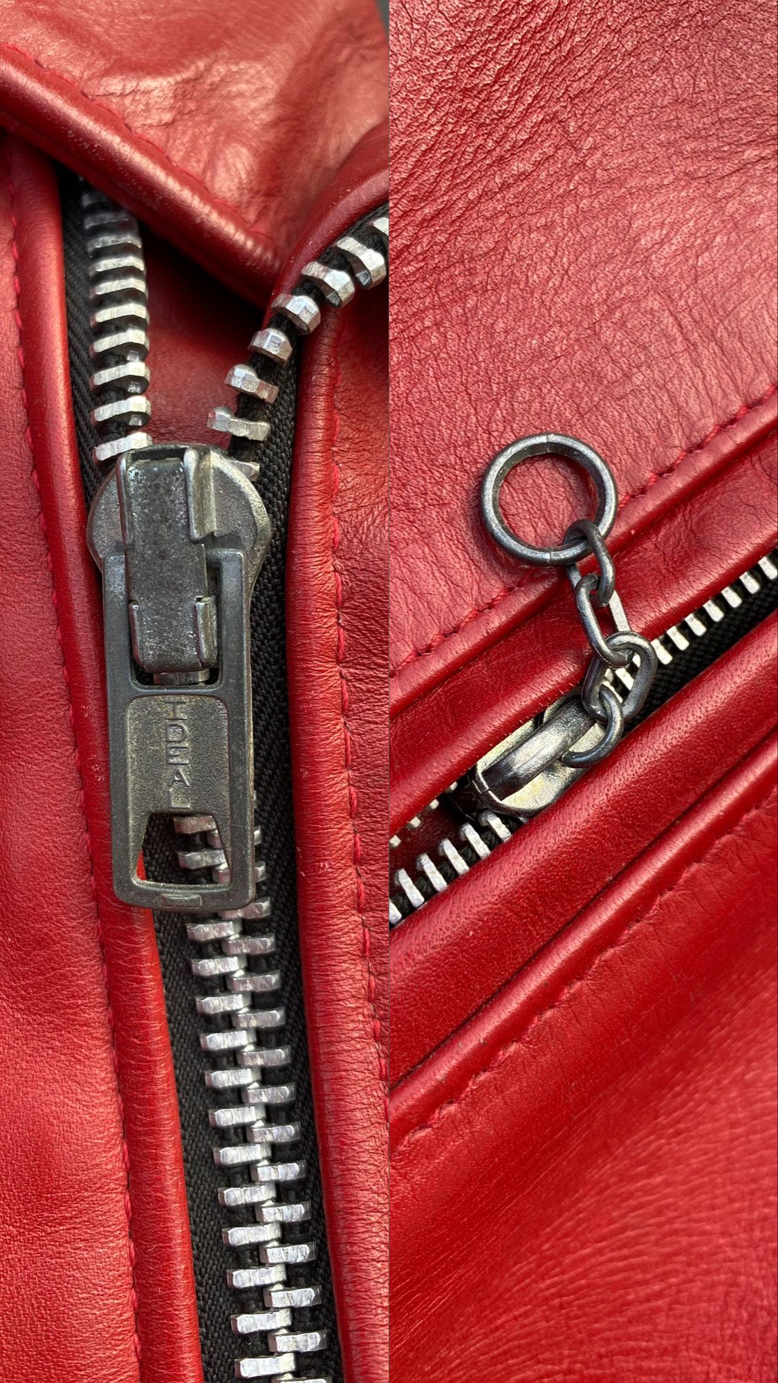 Schott Cropped Oversize Red Schott Perfecto Vintage Biker Jacket Size XL / US 12-14 / IT 48-50 - 12 Thumbnail