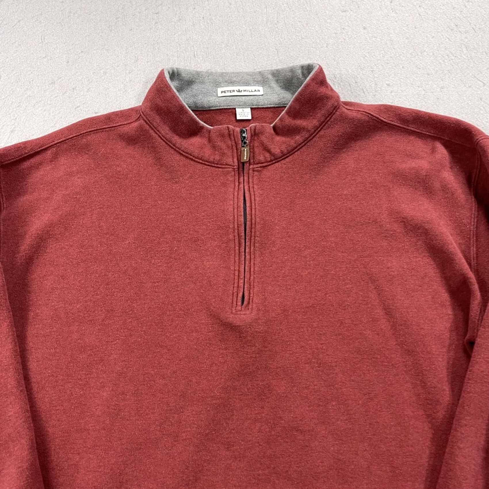 Peter Millar Peter Millar Sweater Mens L Red 100% Cotton Melange 1/4 Quarter Zip Pullover Size US L / EU 52-54 / 3 - 2 Thumbnail