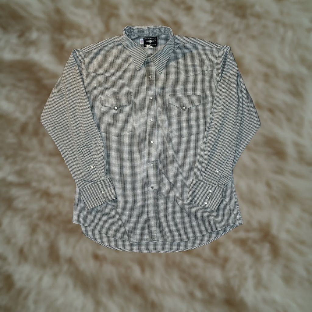 Vintage VINTAGE Flying R Ranchwear Pearl Snap Shirt Men's 18-36 Gray Long Sleeve USA Western Shirt Size US XXL / EU 58 / 5 - 1 Thumbnail