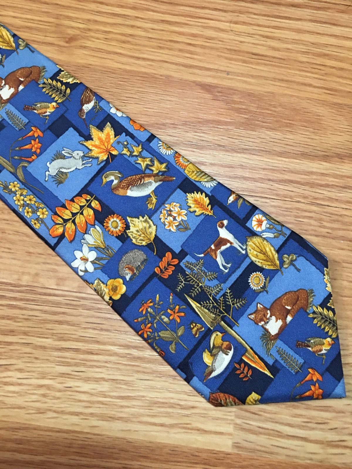Salvatore Ferragamo Salvatore Ferragamo Floral Nature Print Silk Mens Tie Size ONE SIZE - 6 Thumbnail