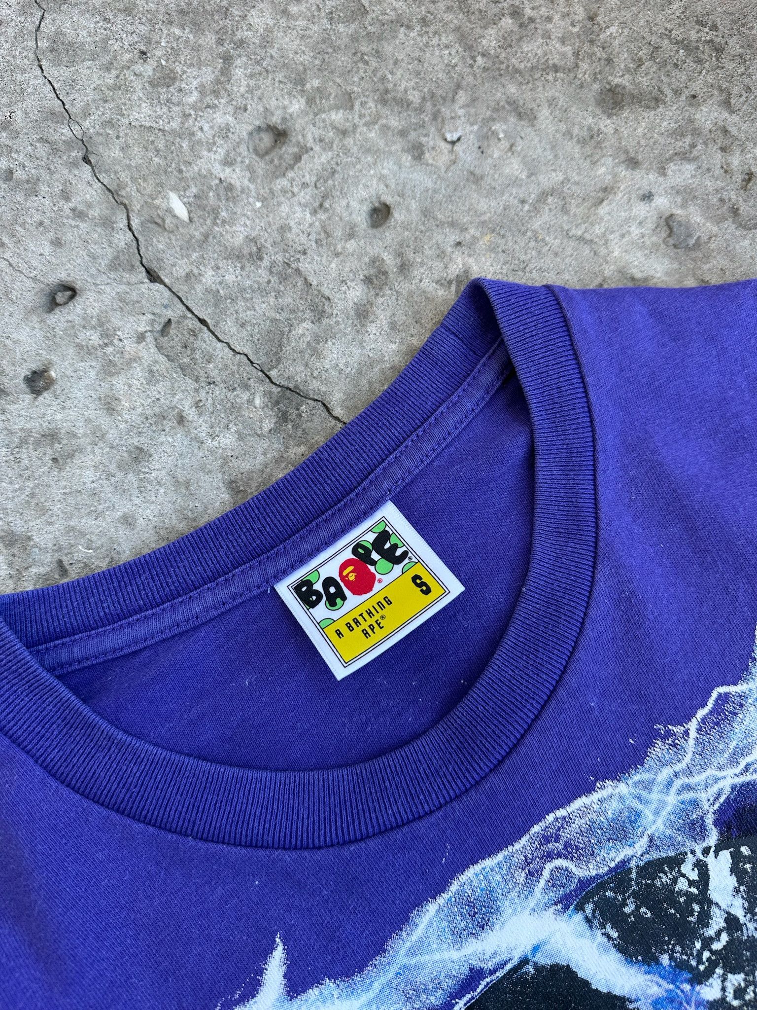 Bape purple lighting college tee Bapeavy Metal tShirt