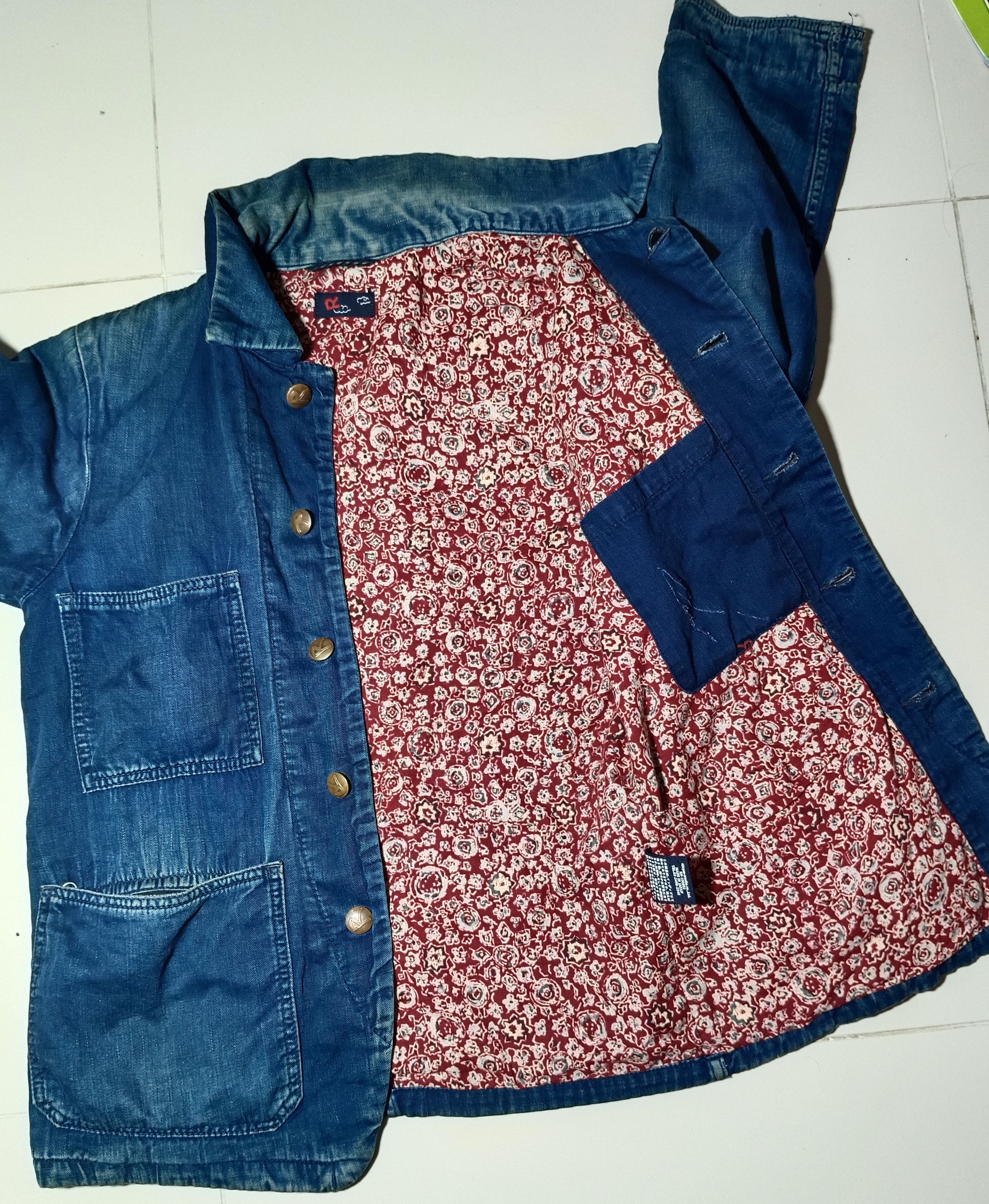 45rpm × Indigo Vintage 45RPM Distressed Indigo Chrome Jacket Size US S / EU 44-46 / 1 - 12 Thumbnail
