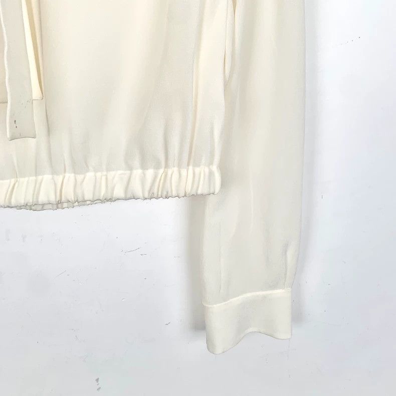 Prada PradaBeige triangle lace-up bow mulberry silk long-sleeved Size XS / US 0-2 / IT 36-38 - 4 Thumbnail