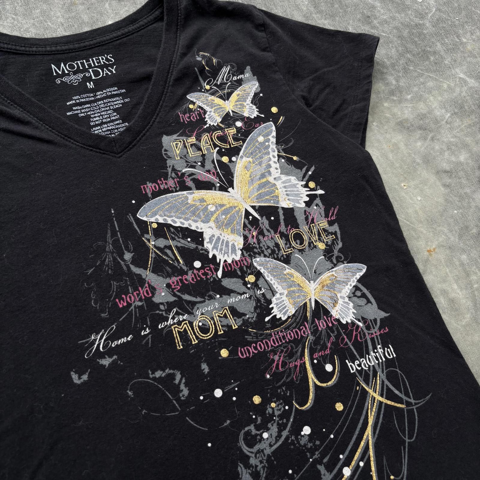 Vintage Vintage Y2K Affliction Mother’s Day Butterfly Grunge Shirt Size M / US 6-8 / IT 42-44 - 3 Thumbnail