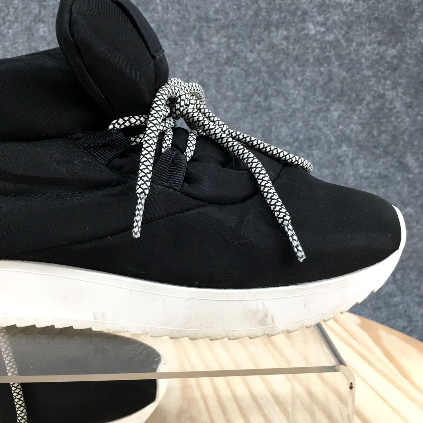 Vintage A New Day Babs Casual Mid Top Sneakers Womens 7 Black Fabric Lace Up Size M / US 6-8 / IT 42-44 - 7 Thumbnail