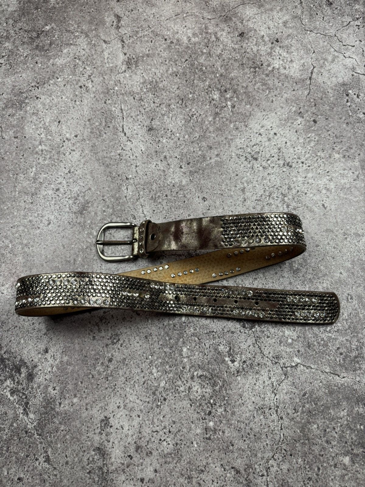Japanese Brand 00’s NUMBER NINE STYLE STUDDED LEATHER RARE Y2K BELT VINTAGE Size ONE SIZE - 2 Thumbnail