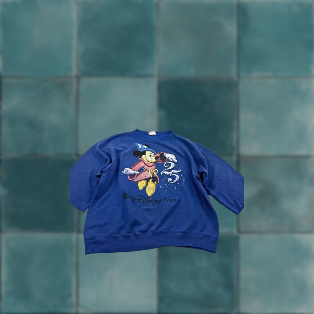 Disney VINTAGE Disney Sweatshirt Mens Large Blue 25th Anniversary Mickey 90s Shirt Pullover Graphic Print Mens Size US M / EU 48-50 / 2 - 1 Thumbnail