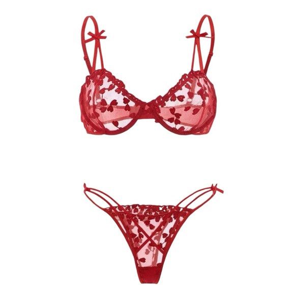 Other Embroidered Mesh Underwire Lingerie Set Size M / US 6-8 / IT 42-44 - 1 Thumbnail