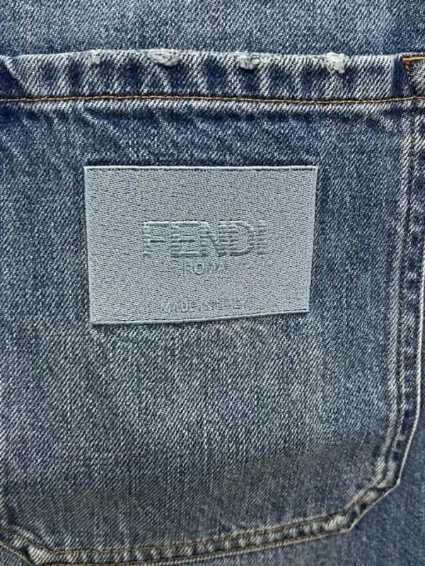 Fendi FENDI Blue Casual Fringed Pocket Shorts -2507 Size US 33 - 7 Thumbnail