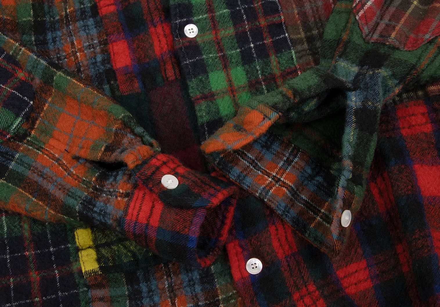 Junya Watanabe Wool Felted Check Crazy Pattern Long Sleeve Shirt Green Size US XS / EU 42 / 0 - 8 Thumbnail