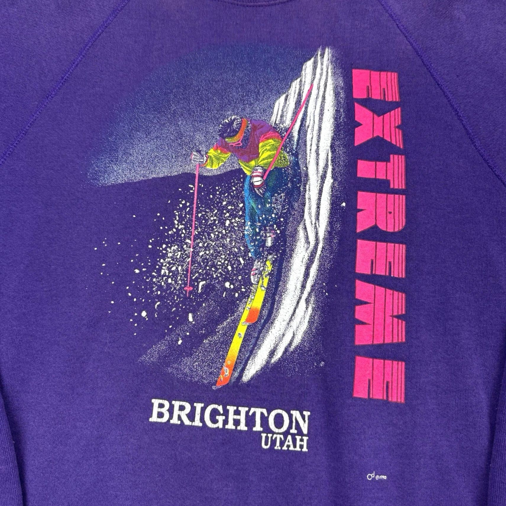 Lee VINTAGE Lee Ski Sweatshirt Adult XL Pullover Purple 90s Skiing Nature Outdoors Mens Size US XL / EU 56 / 4 - 2 Thumbnail