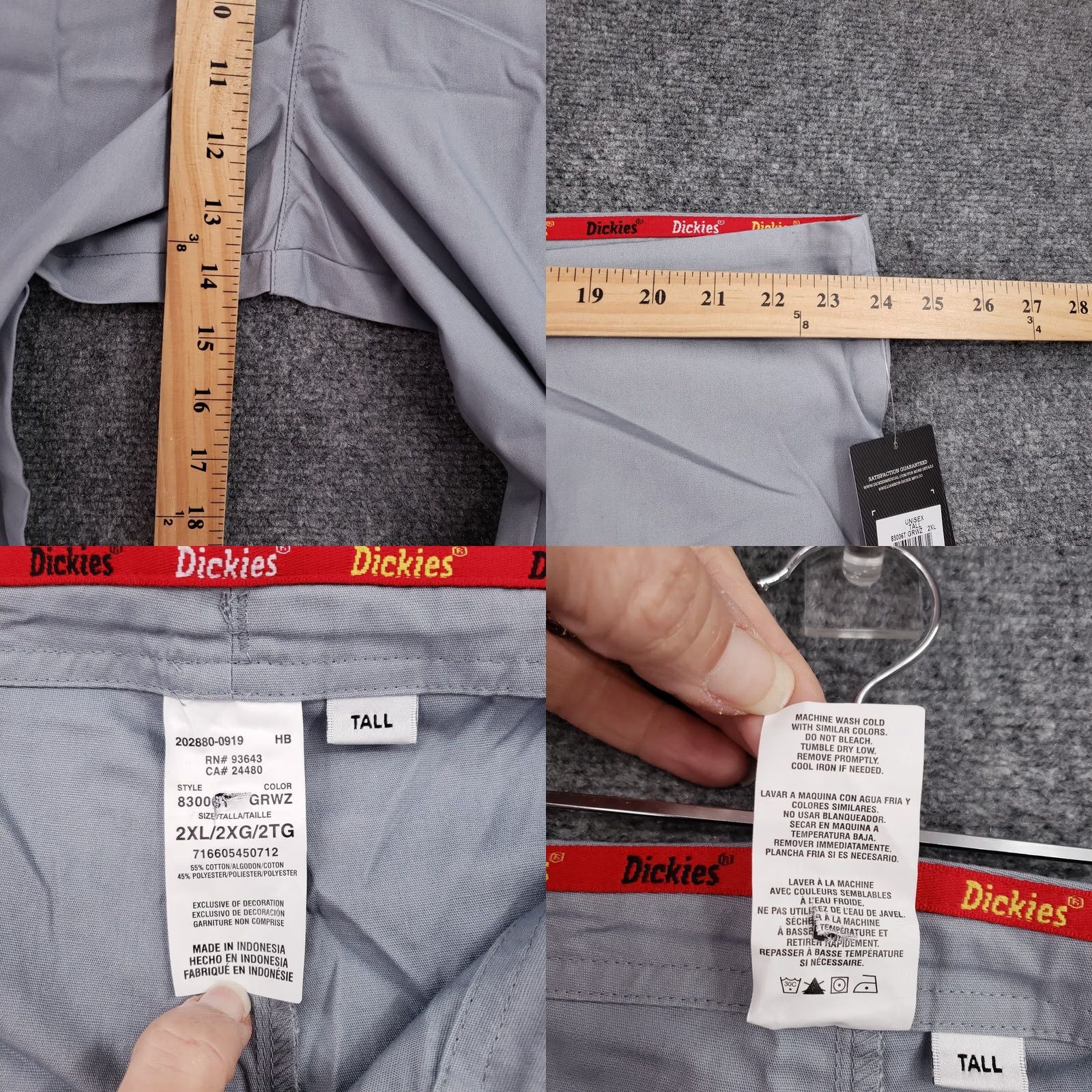 Dickies Dickies Pants Adult 2XL Tall Gray EDS Signature Medical Scrub Uniform Unisex Size US 39 - 8 Thumbnail