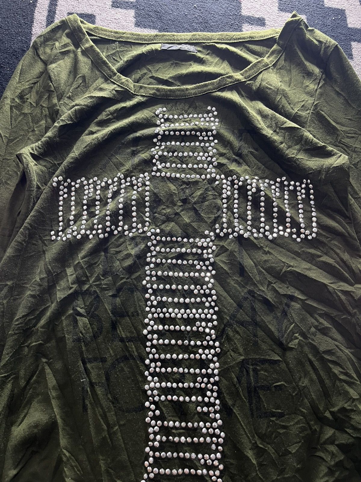 Hysteric Glamour Hash of sign cross glitter safety pin print longsleeve tee Size US M / EU 48-50 / 2 - 3 Thumbnail