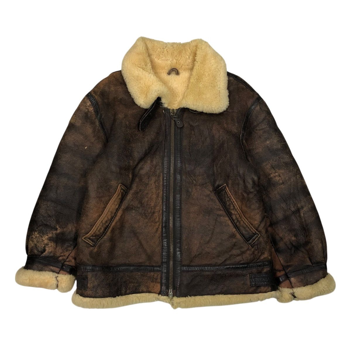 Aero Leathers 🔥VINTAGE LEATHER JACKET SHEARLING B-3 MEN’S ROBO ISSEYMIYAKE Size US M / EU 48-50 / 2 - 1 Thumbnail