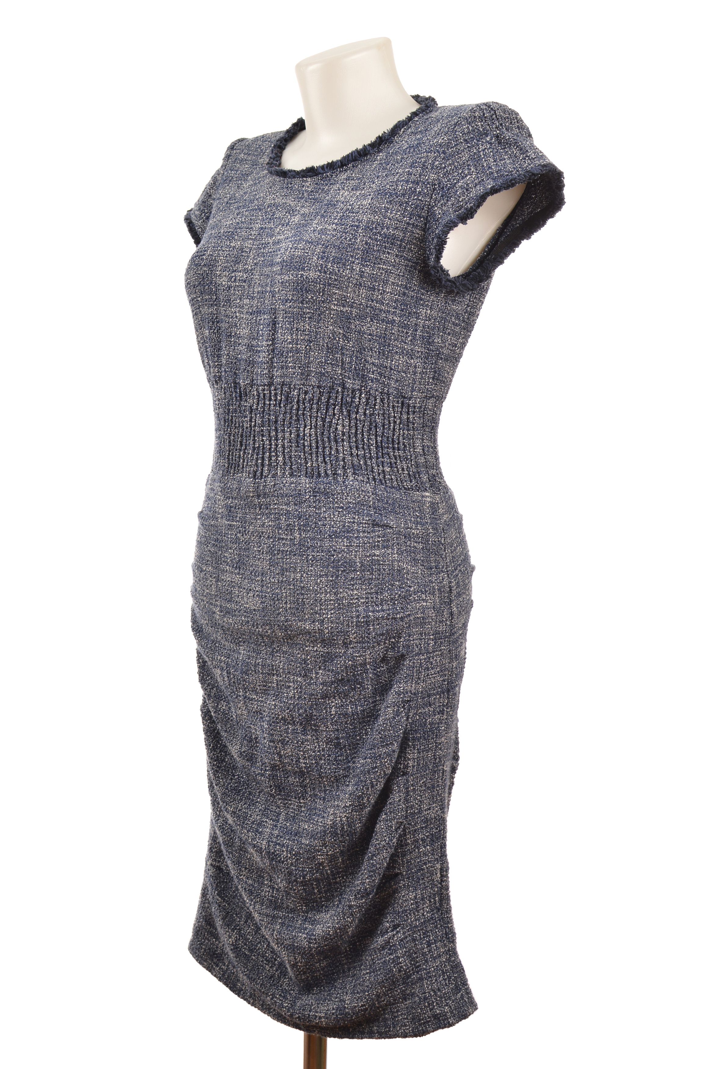 Maje Maje Rought Tweed Blue Dress Size M / US 6-8 / IT 42-44 - 4 Thumbnail