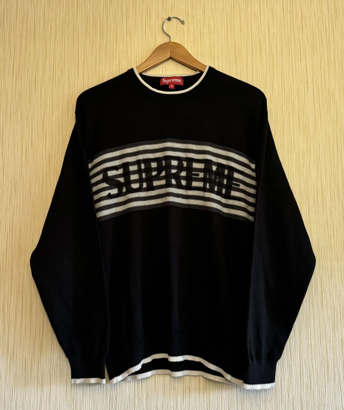 Supreme chest stripe raglan sweater deals