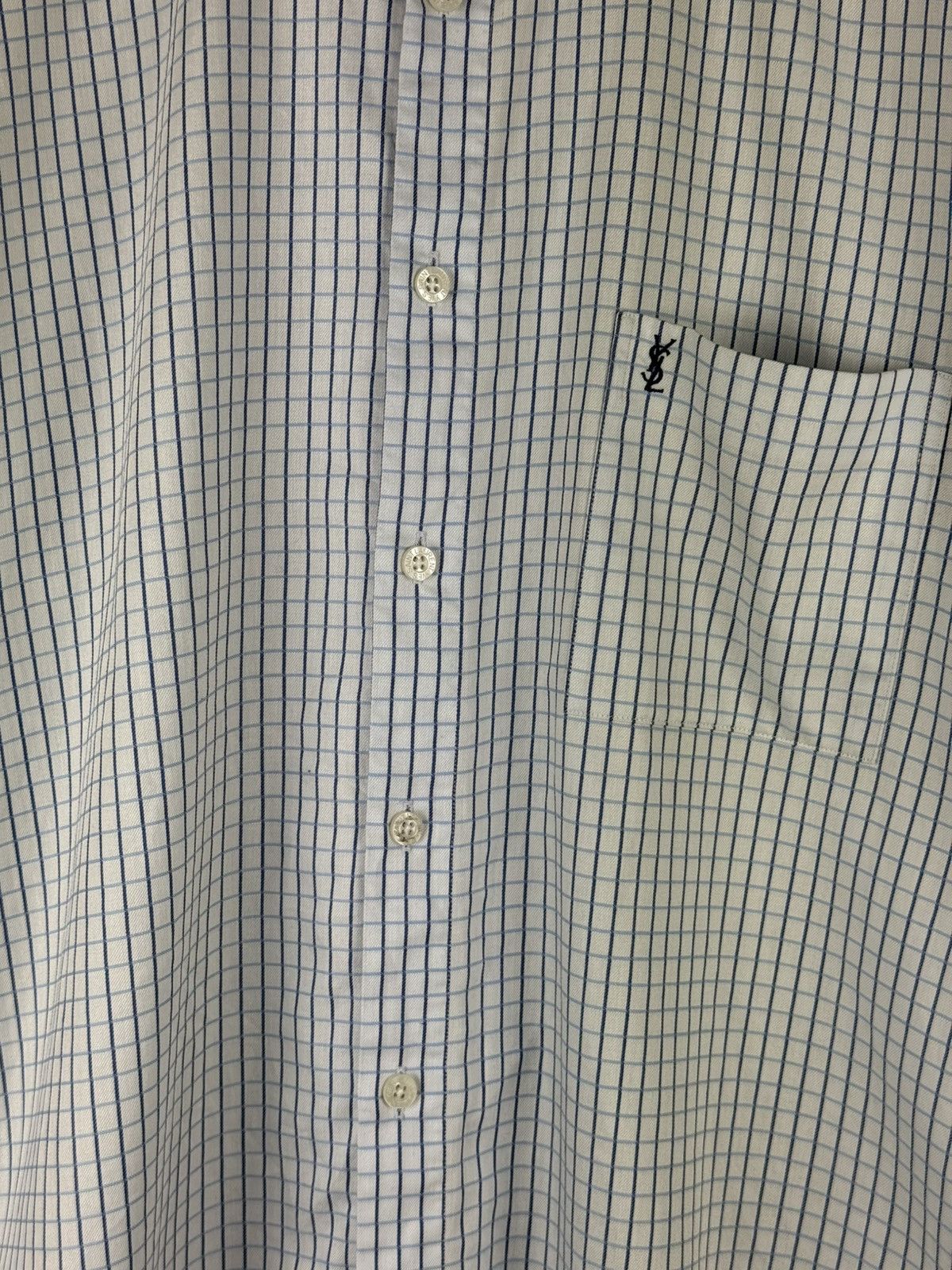 Yves Saint Laurent YSL Yves Saint Laurent Vintage 90s S/S Plaid Button Up Shirt Size US L / EU 52-54 / 3 - 9 Thumbnail