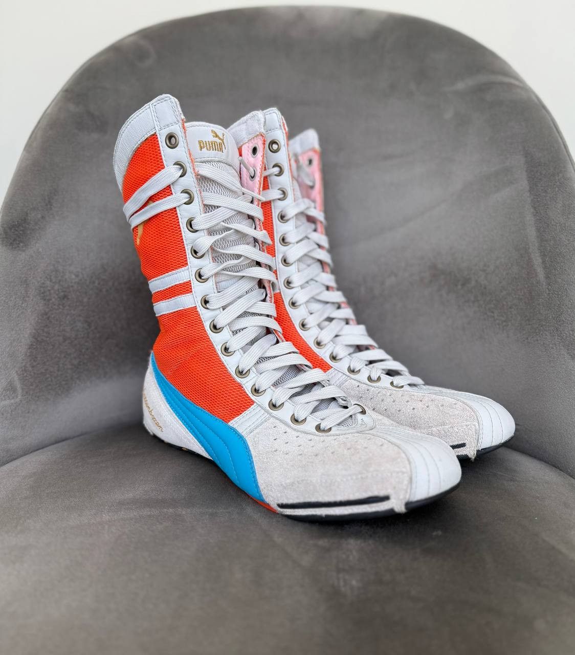 Puma Puma 00s Archive Schattenboxen Orange Wrestling Boxing Boots Size US 7.5 / IT 37.5 - 1 Thumbnail
