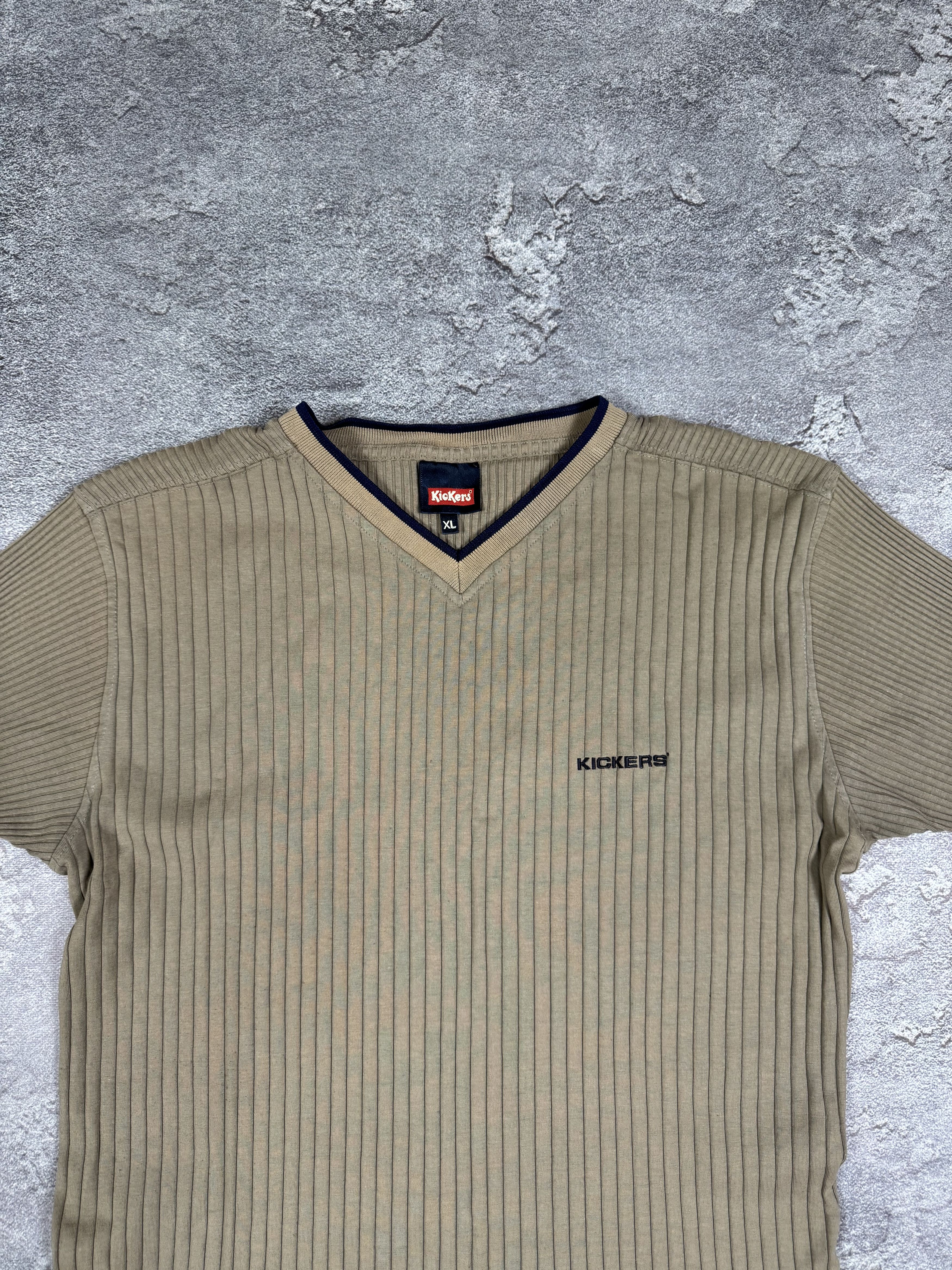 Kickers Kickers Striped Khaki T-Shirt Tee Surfing Size XL Streetwear Size US XL / EU 56 / 4 - 3 Thumbnail