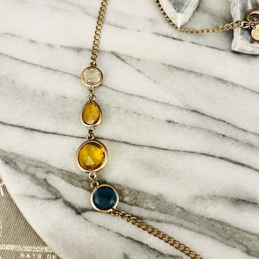 Talbots Talbots Multicolor Beaded Necklace Gold Toned Size ONE SIZE - 2 Thumbnail
