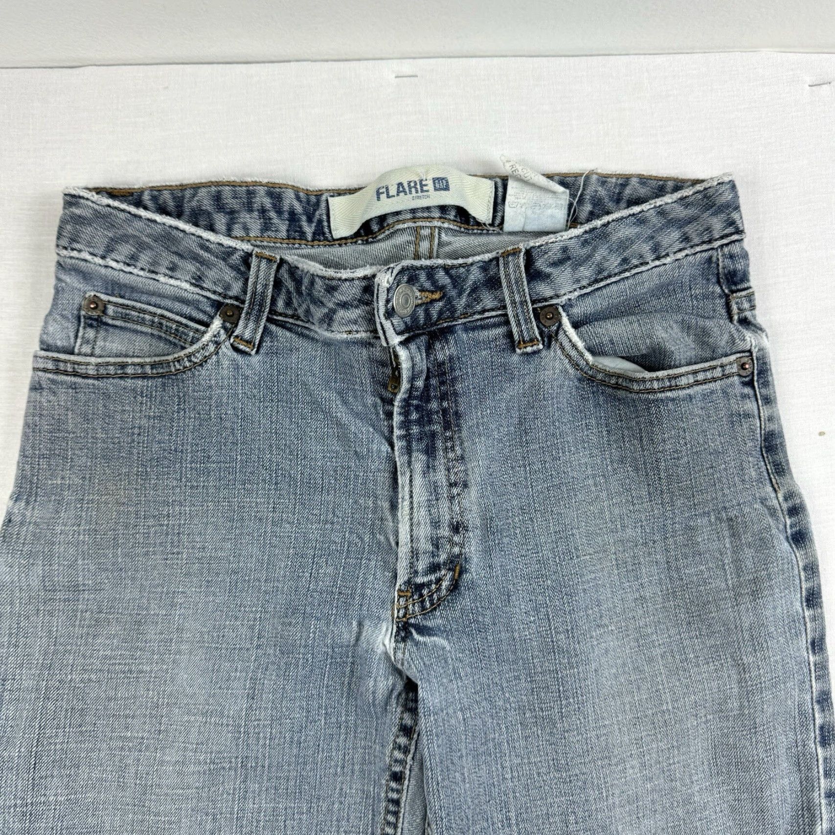 Gap VINTAGE Gap Jeans Womens 4 Blue Bootcut Flare Stretch Hipster 90s Y2K Low Waist - Men/Women? Size 27" / US 4 / IT 40 - 4 Thumbnail