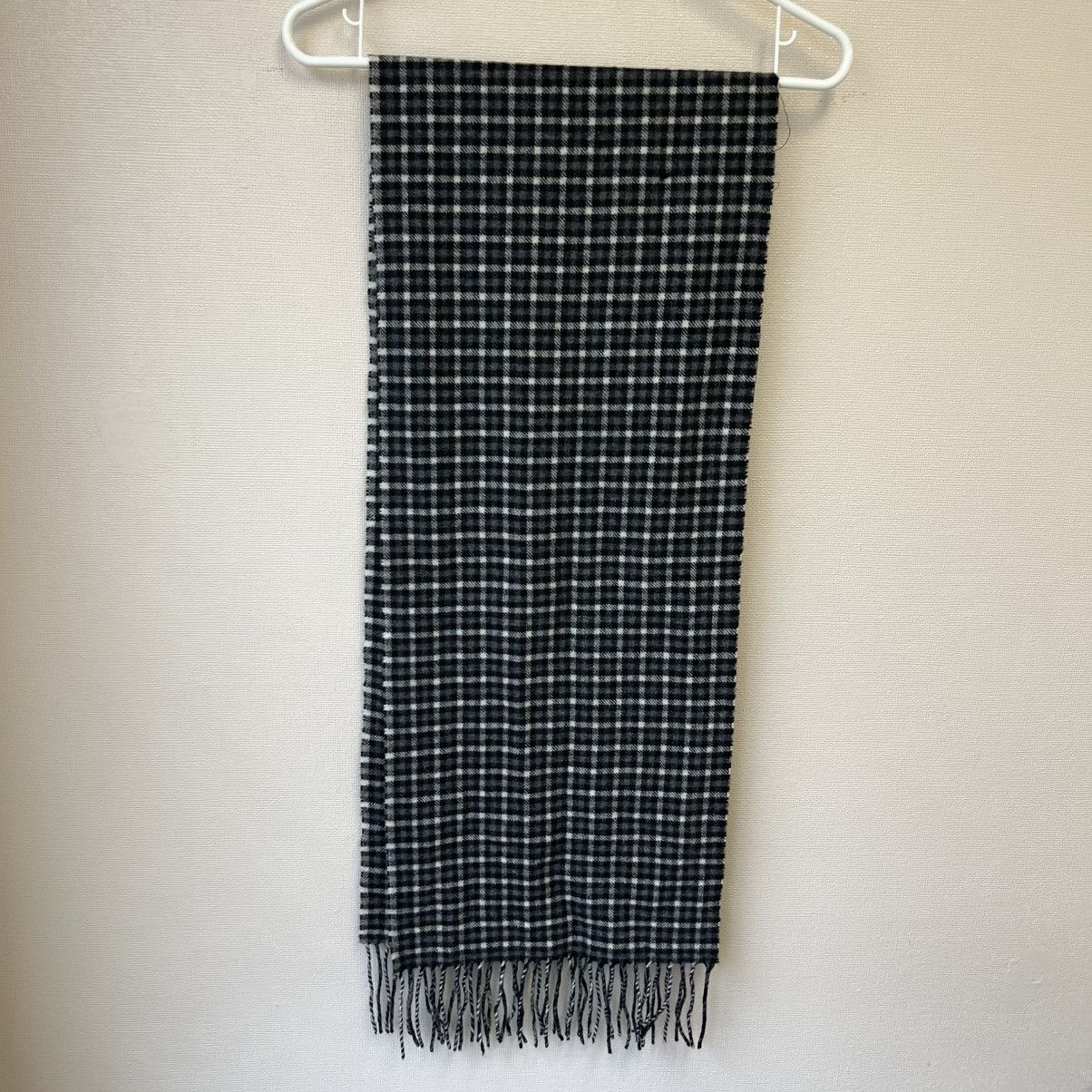 Enzo Mantovani Enzo Mantovani 100% Cashmere Black White Check Scarf Size ONE SIZE - 3 Thumbnail