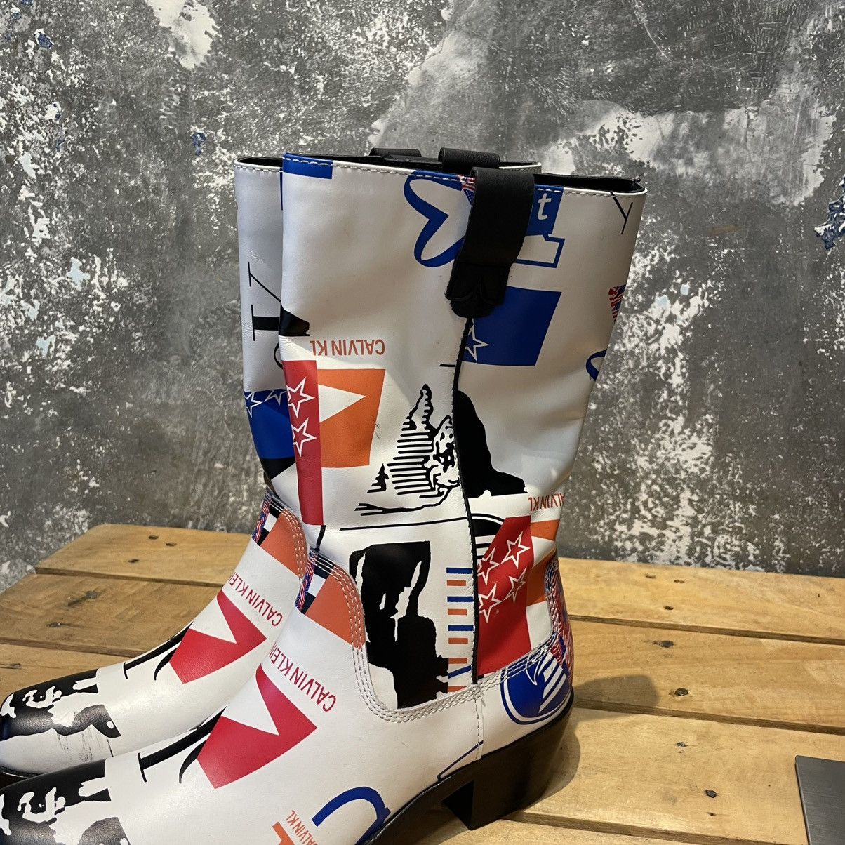 Calvin Klein 205W39NYC CALVIN KLEIN JEANS RAF SIMONS BENEDICT COWBOY WHITE BOOTS Size US 7 / EU 40 - 6 Thumbnail