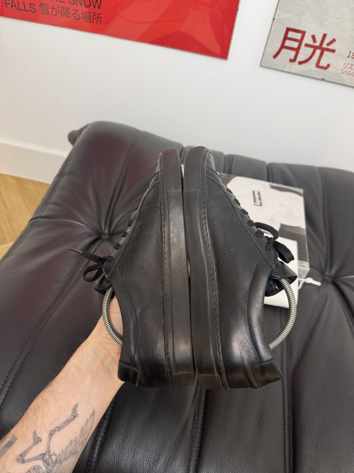 Common Projects Common Projects Achilles Low Black Luxury Leather Sneakers Size US 7.5 / EU 40-41 - 7 Thumbnail