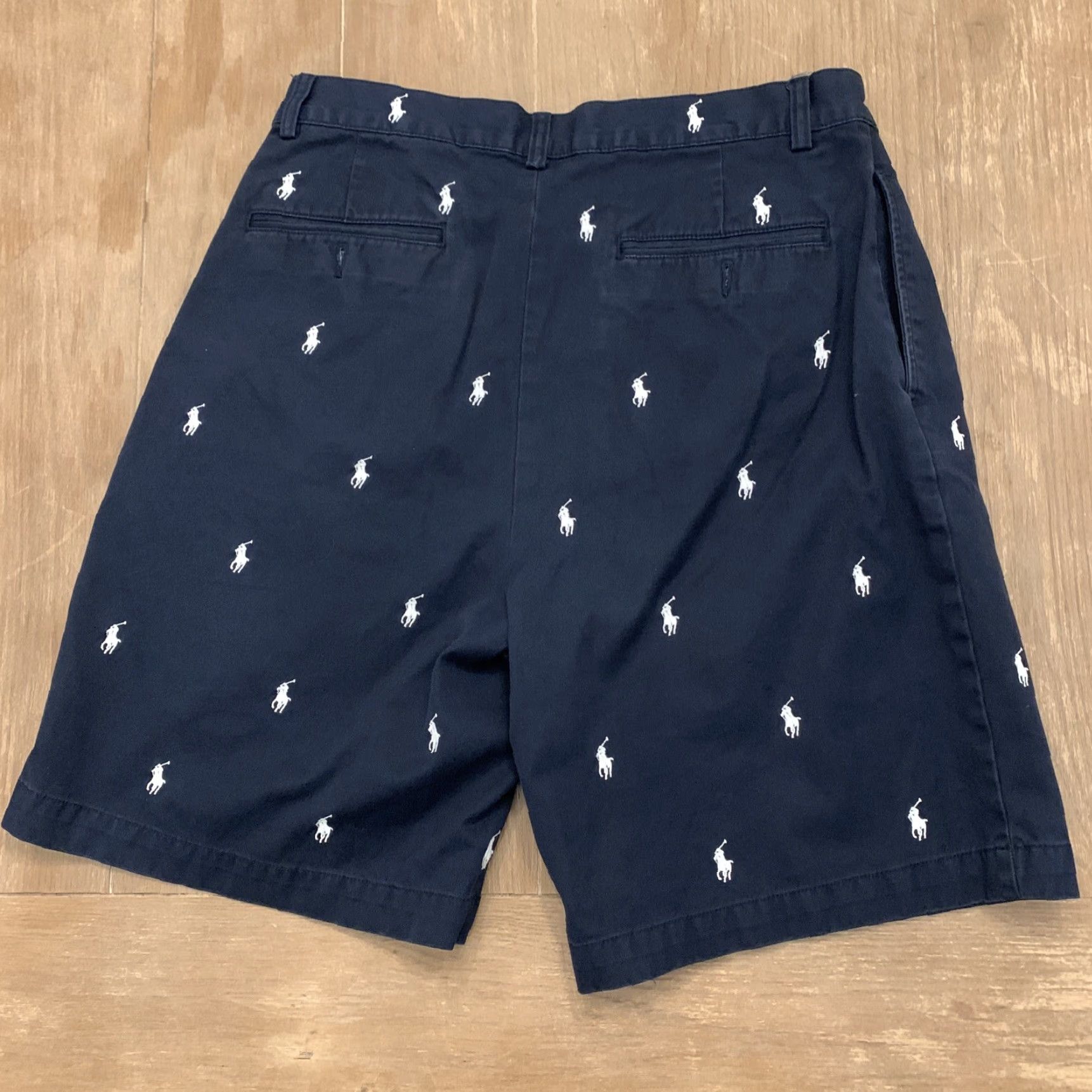 Polo Ralph Lauren VINTAGE Polo Ralph Lauren Tyler Shorts Men 32 Navy Blue Pleated Cotton Chino Mens Regular 32 Navy Blues Size US XS / EU 42 / 0 - 4 Thumbnail