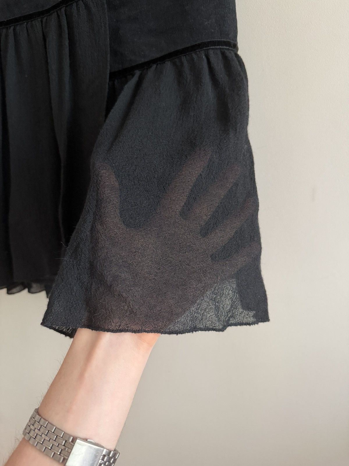 Vintage Avant Garde Velvet Panel Midi Skirt Size 30" / US 8 / IT 44 - 2 Thumbnail
