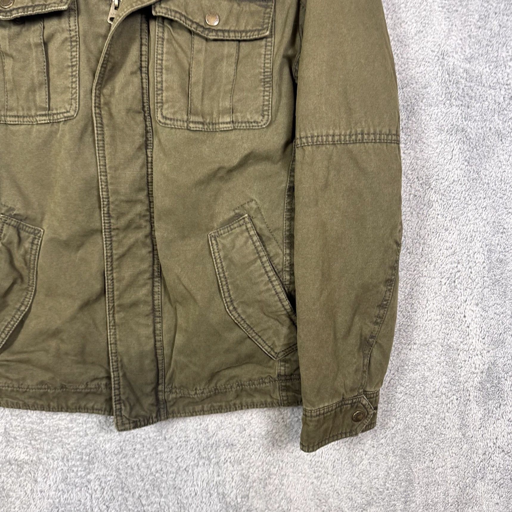 Levi's Levi’s Trucker Jacket Mens S Sherpa Hooded Canvas Utility Military Field Chore Jacket Size US S / EU 44-46 / 1 - 2 Thumbnail