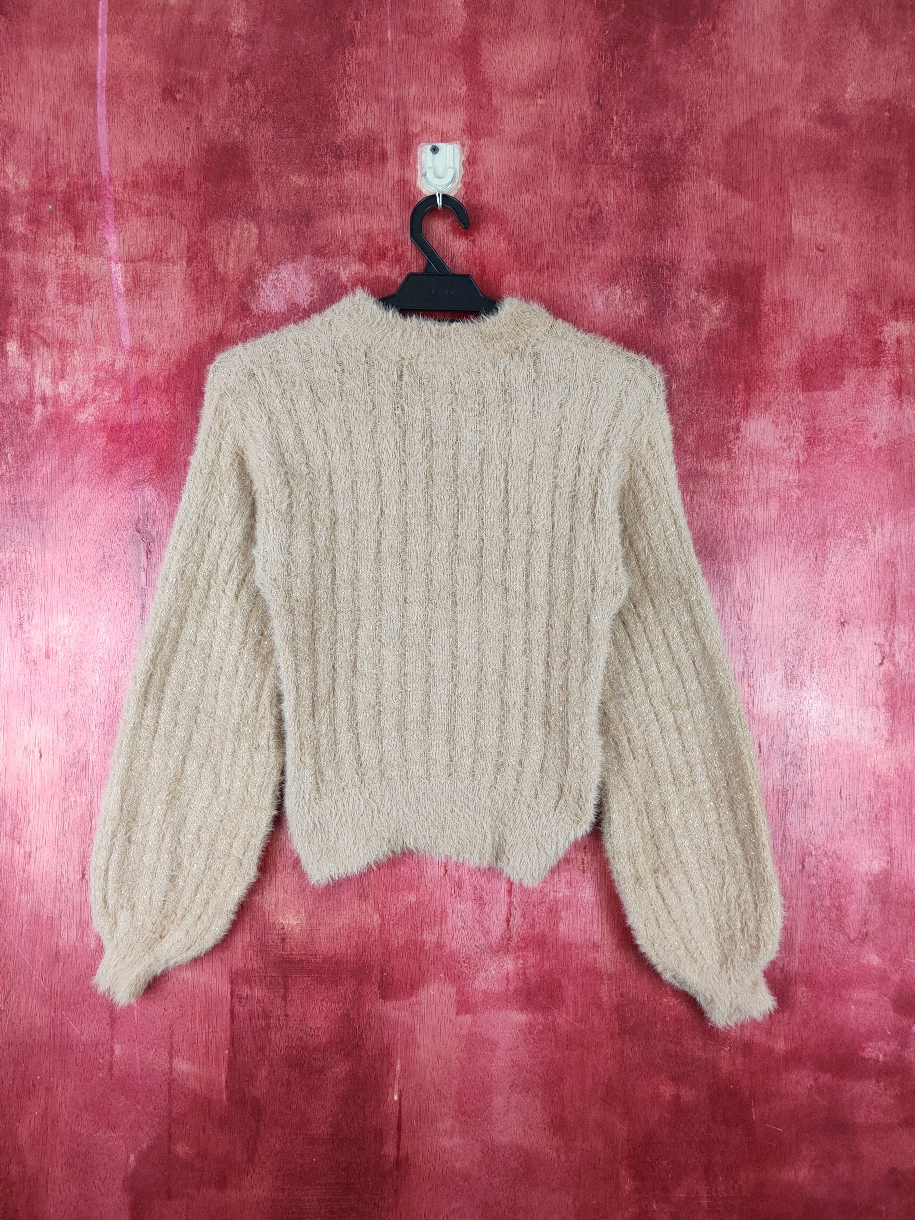 Japanese Brand × Vintage E Hypen World Gallery Beige Fur Mohair Knitwear #S1915 Size XS / US 0-2 / IT 36-38 - 7 Thumbnail