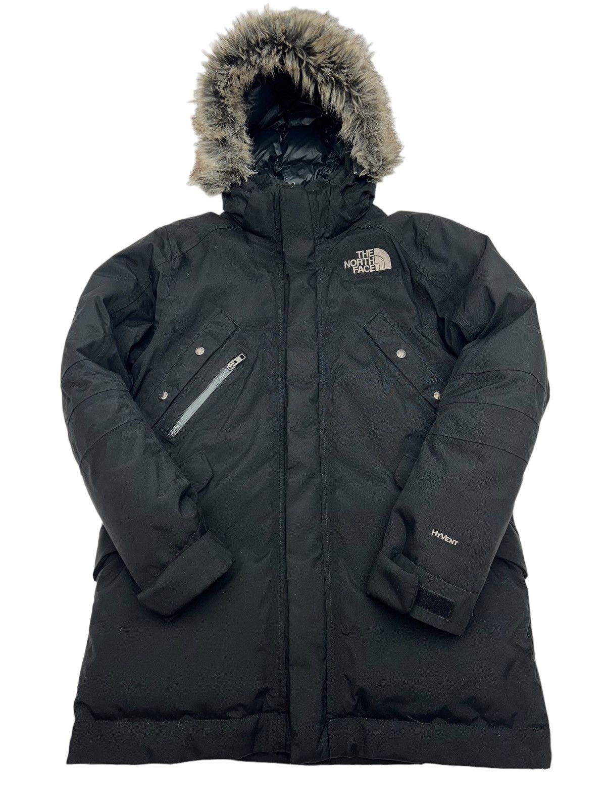 image of The North Face Hyvent Parka in Black, Men's (Size Medium)