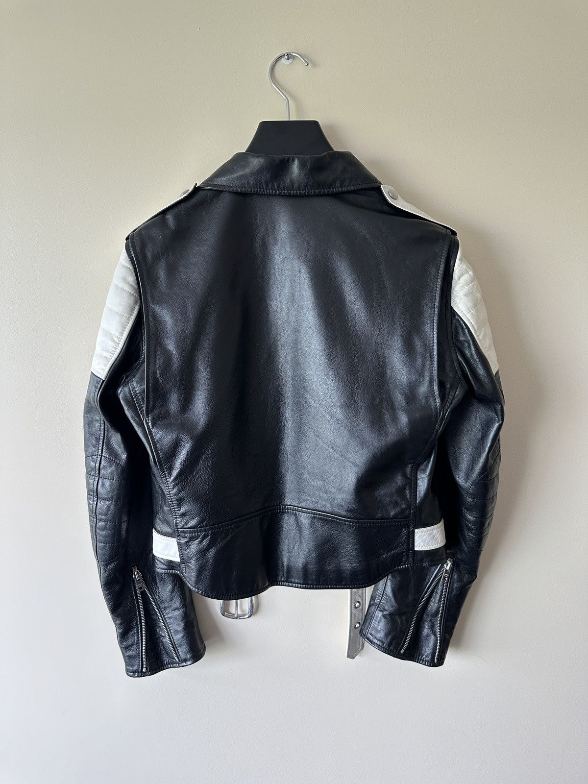 Celine × Hedi Slimane Biker Motorcycle Jacket Two Tone Leather FW19 Size US M / EU 48-50 / 2 - 2 Thumbnail