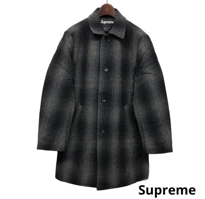 レビュー好評 16AW SUPREME Shadow Plaid Wool Over Coat