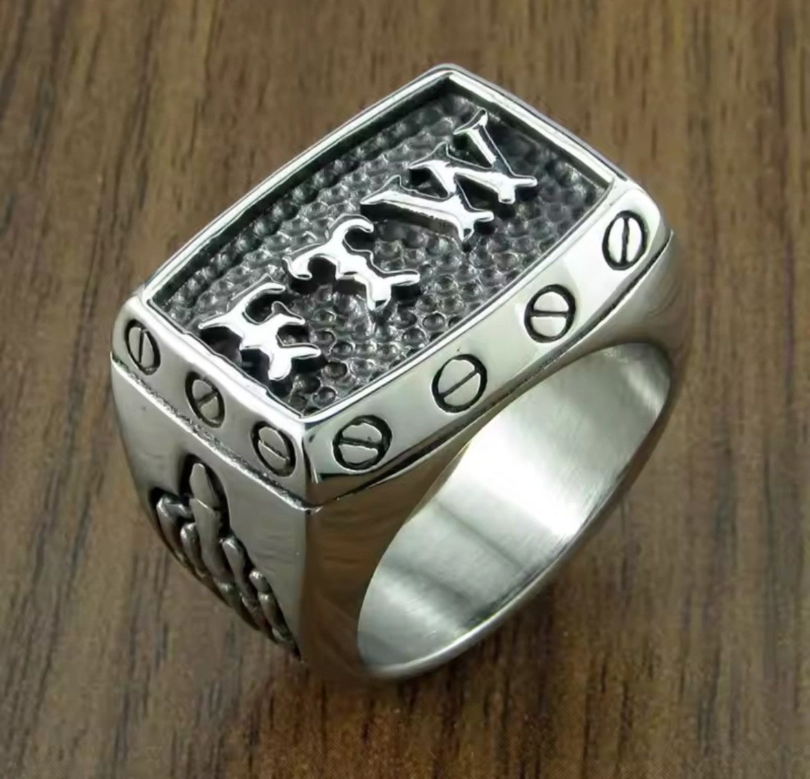 Vintage "FTW" Mechanical Screw Finger Ring (size 7-15) Size ONE SIZE - 2 Thumbnail