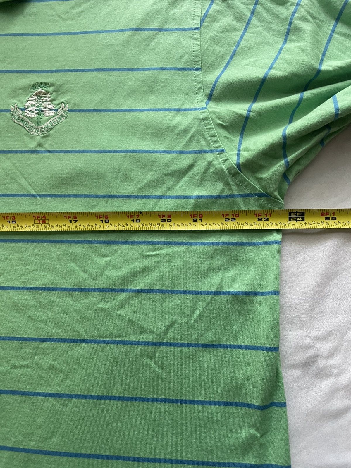 Peter Millar Peter Millar Polo Mens Large Green Blue Striped Golf Shirt Size US L / EU 52-54 / 3 - 6 Thumbnail