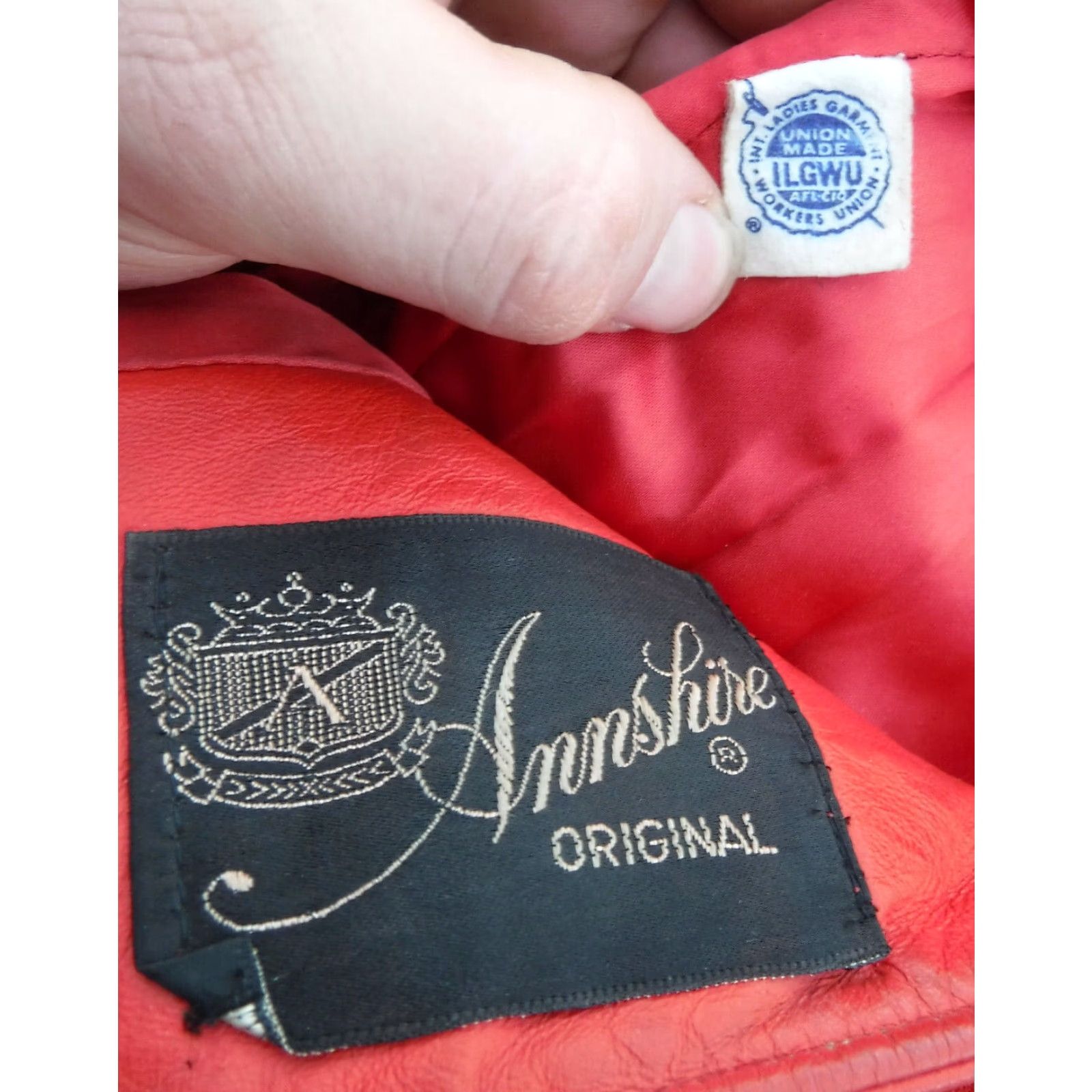 Vintage VINTAGE Annshire Red Leather Coat Jacket ILGWU Leather Coat Jacket Women's Medium Red 1970s 1980s Union Made Casual Everyday Mens Girls Womens Size M / US 6-8 / IT 42-44 - 5 Thumbnail